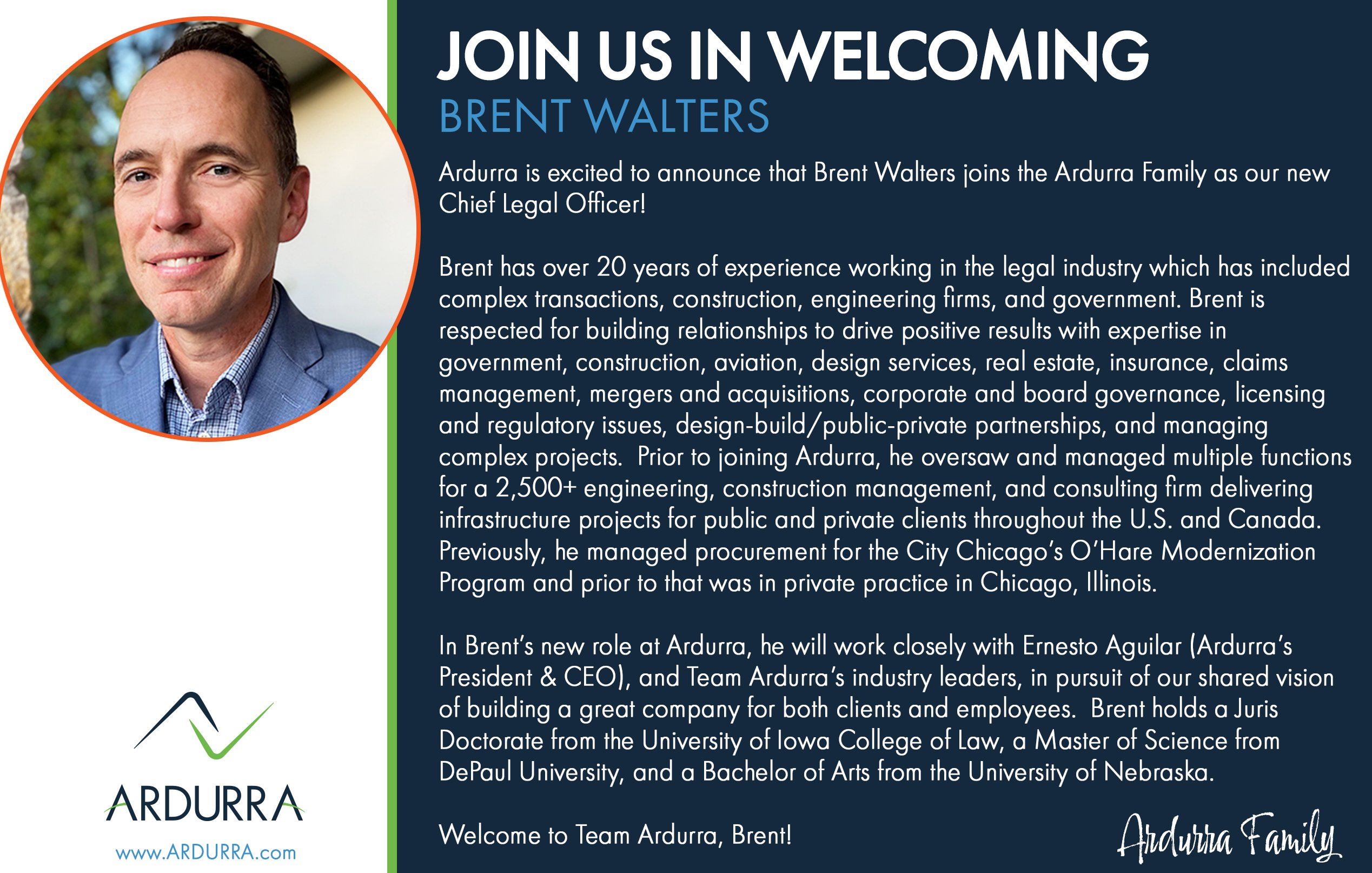 Brent Walters, Our New Chief Legal Officer!